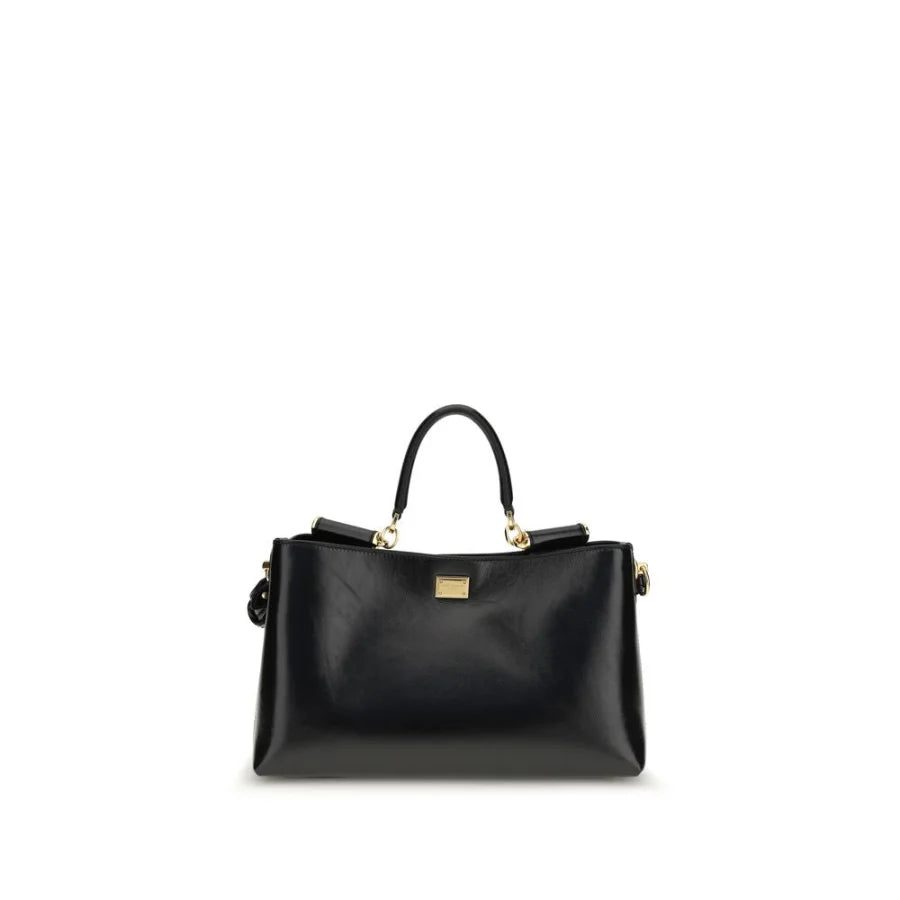 Dolce & Gabbana Black Calf Leather Bos Taurus Handbag