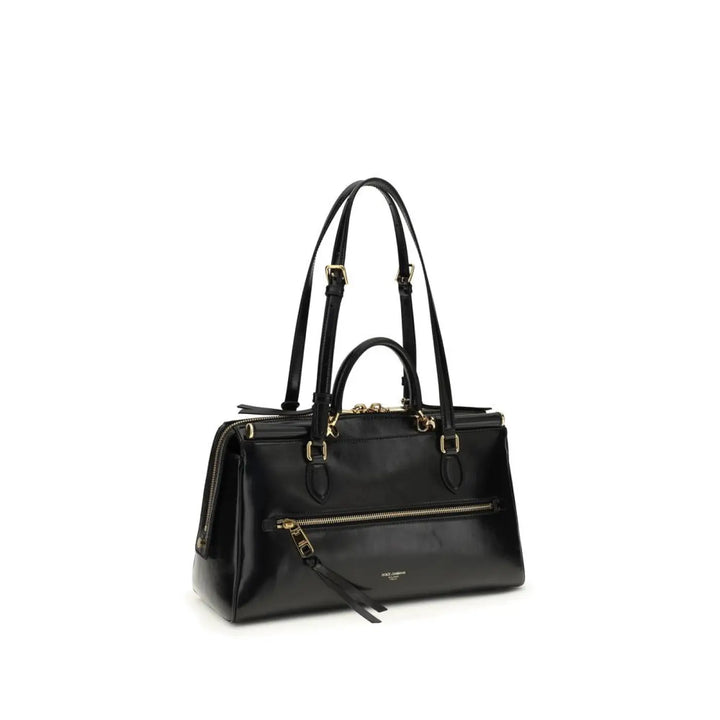 Dolce &amp; Gabbana Black Calf Leather Bos Taurus Shoulder Bag