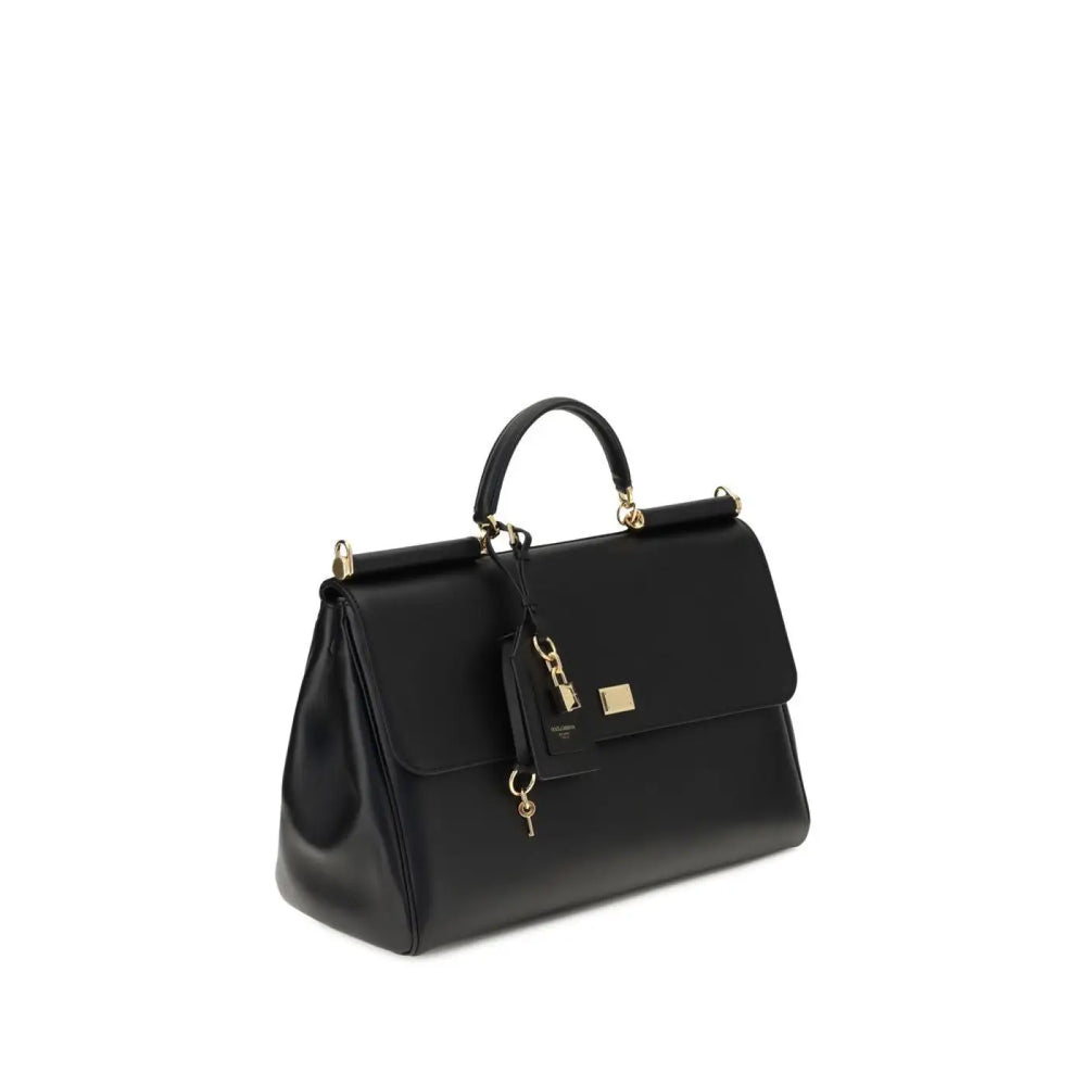Dolce & Gabbana Black Calf Leather Bos Taurus Shoulder Bag
