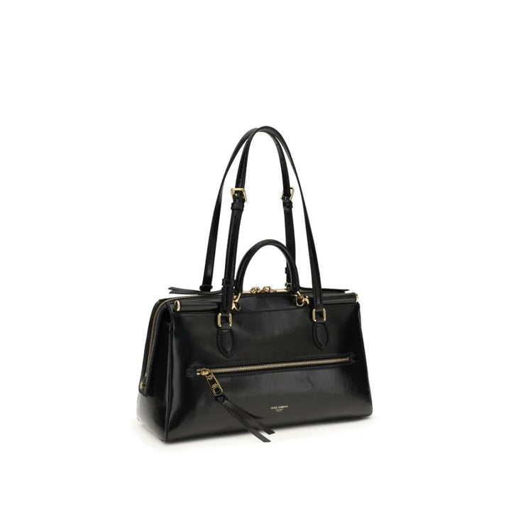 Dolce & Gabbana Black Calf Leather Bos Taurus Shoulder Bag