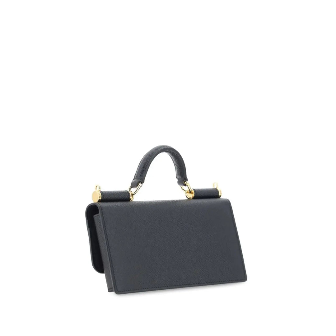 Dolce &amp; Gabbana Black Calf Leather Bos Taurus Shoulder Bag