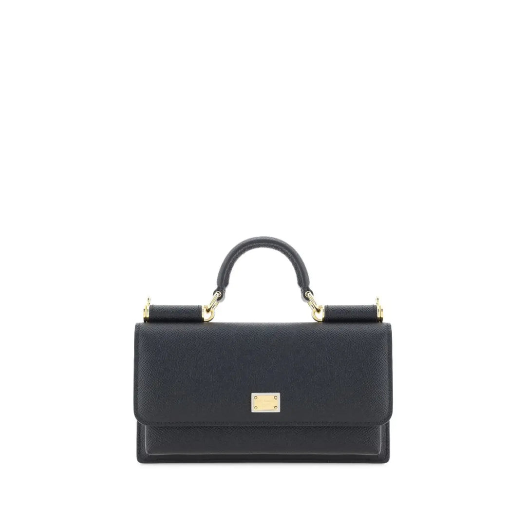 Dolce &amp; Gabbana Black Calf Leather Bos Taurus Shoulder Bag