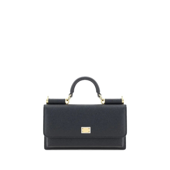 Dolce &amp; Gabbana Black Calf Leather Bos Taurus Shoulder Bag