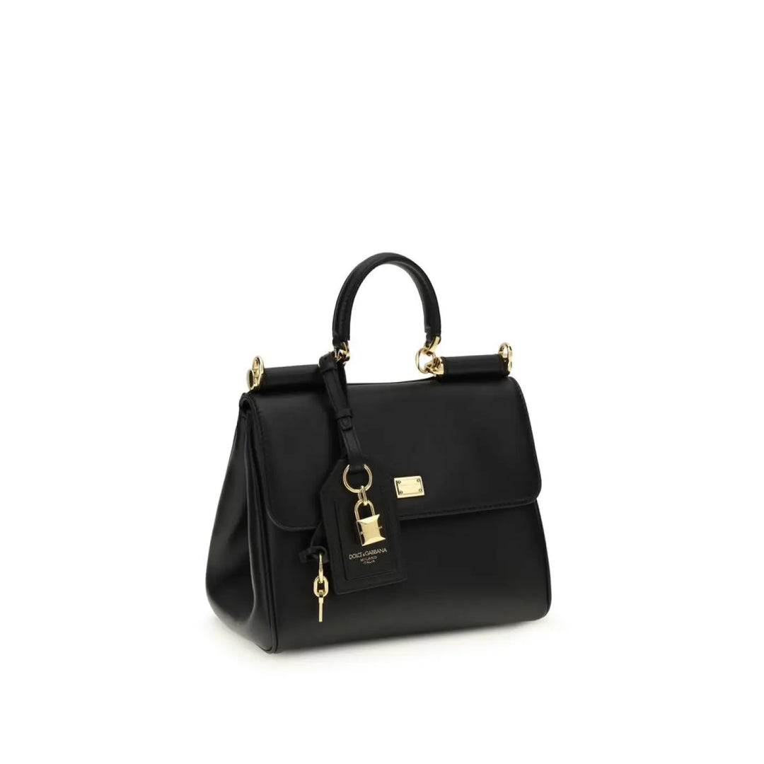 Dolce &amp; Gabbana Black Calf Leather Bos Taurus Shoulder Bag