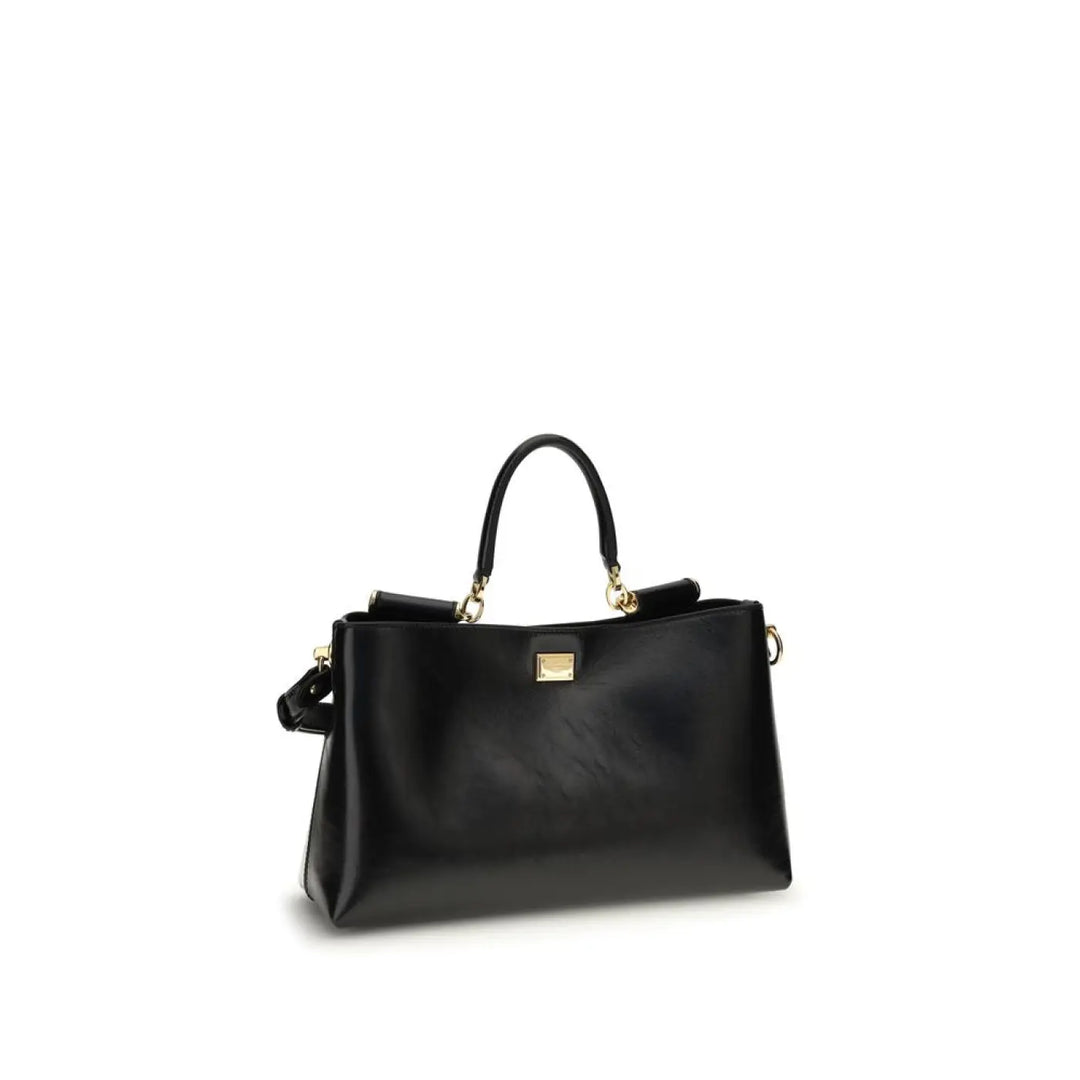 Dolce &amp; Gabbana Black Calf Leather Bos Taurus Shoulder Bag