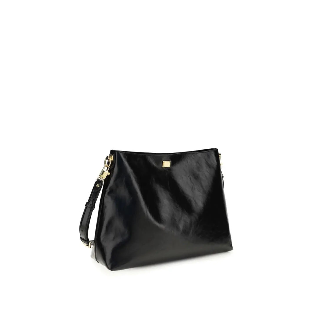 Dolce &amp; Gabbana Black Calf Leather Bos Taurus Shoulder Bag