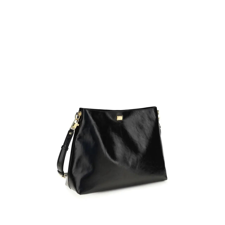 Dolce &amp; Gabbana Black Calf Leather Bos Taurus Shoulder Bag