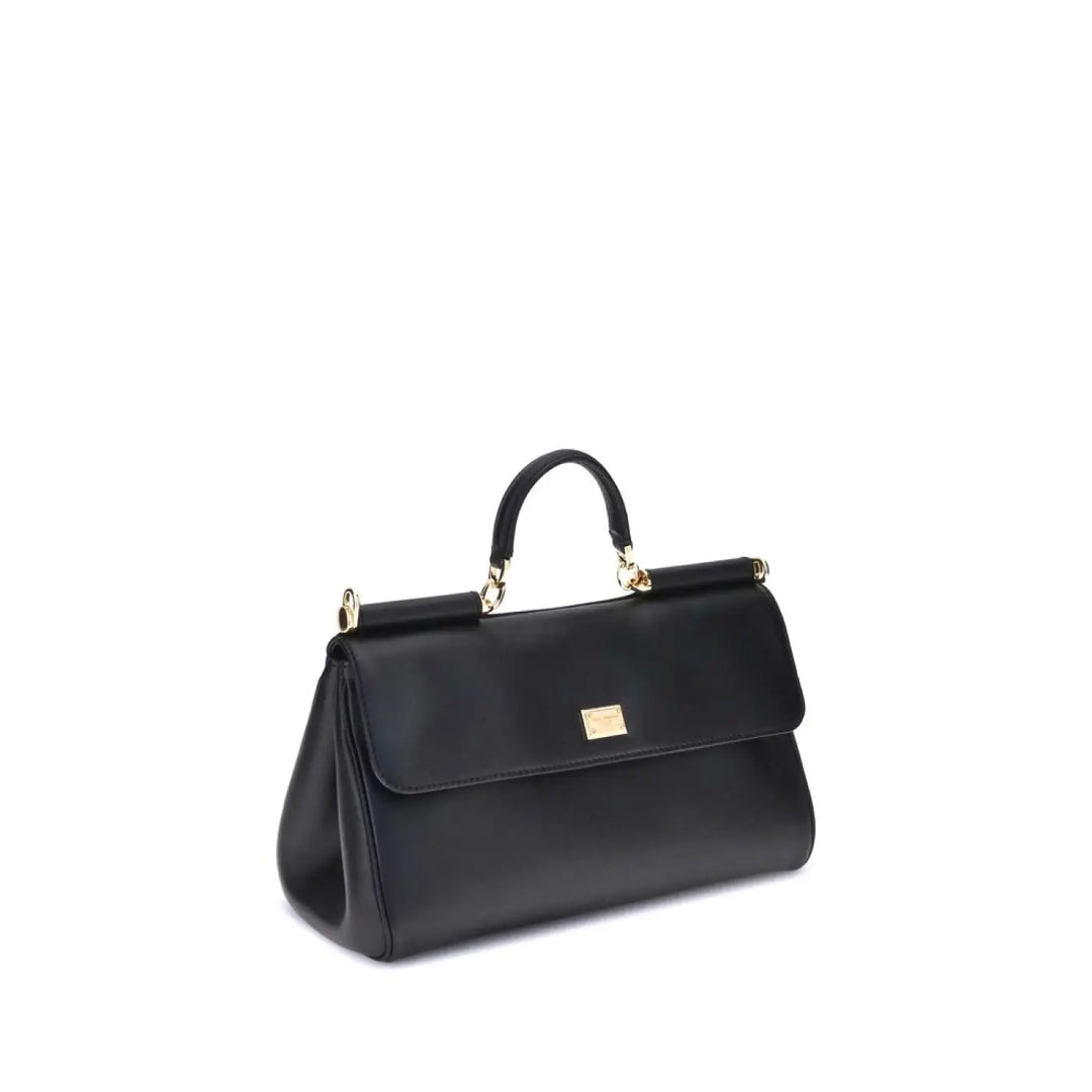Dolce &amp; Gabbana Black Calf Leather Bos Taurus Shoulder Bag