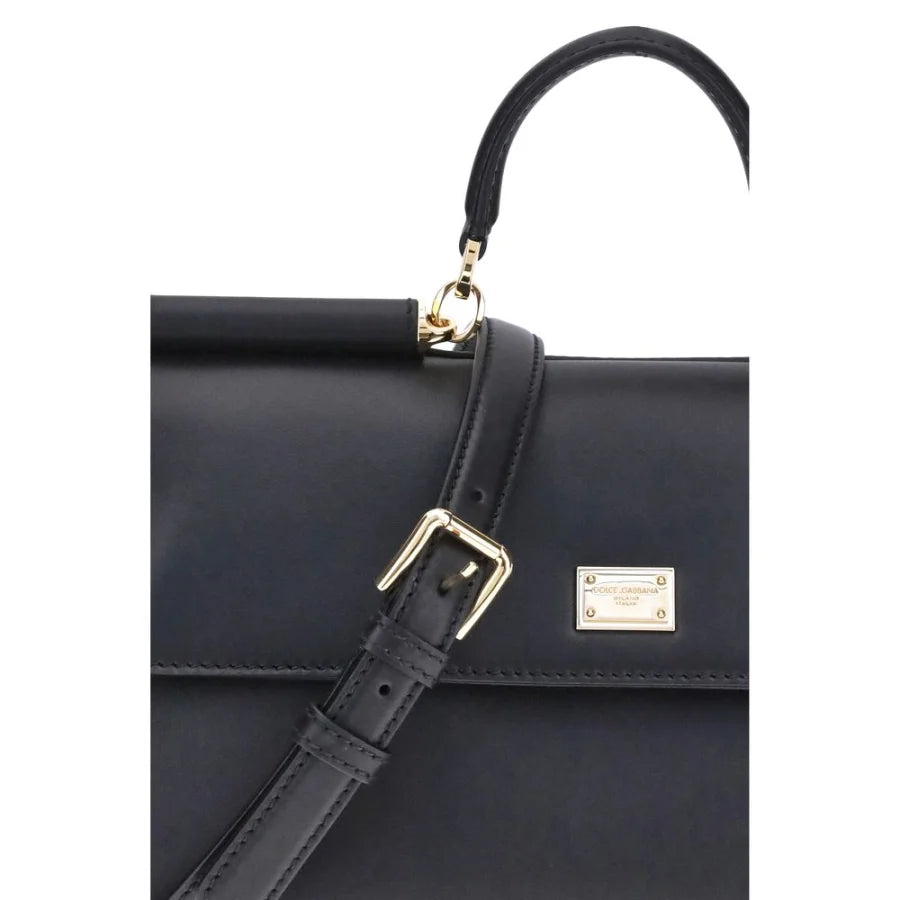 Dolce & Gabbana Black Calf Leather Bos Taurus Shoulder Bag