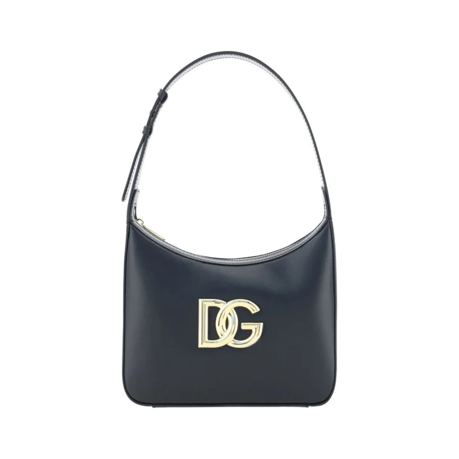 Dolce & Gabbana Black Calf Leather Bos Taurus Shoulder Bag