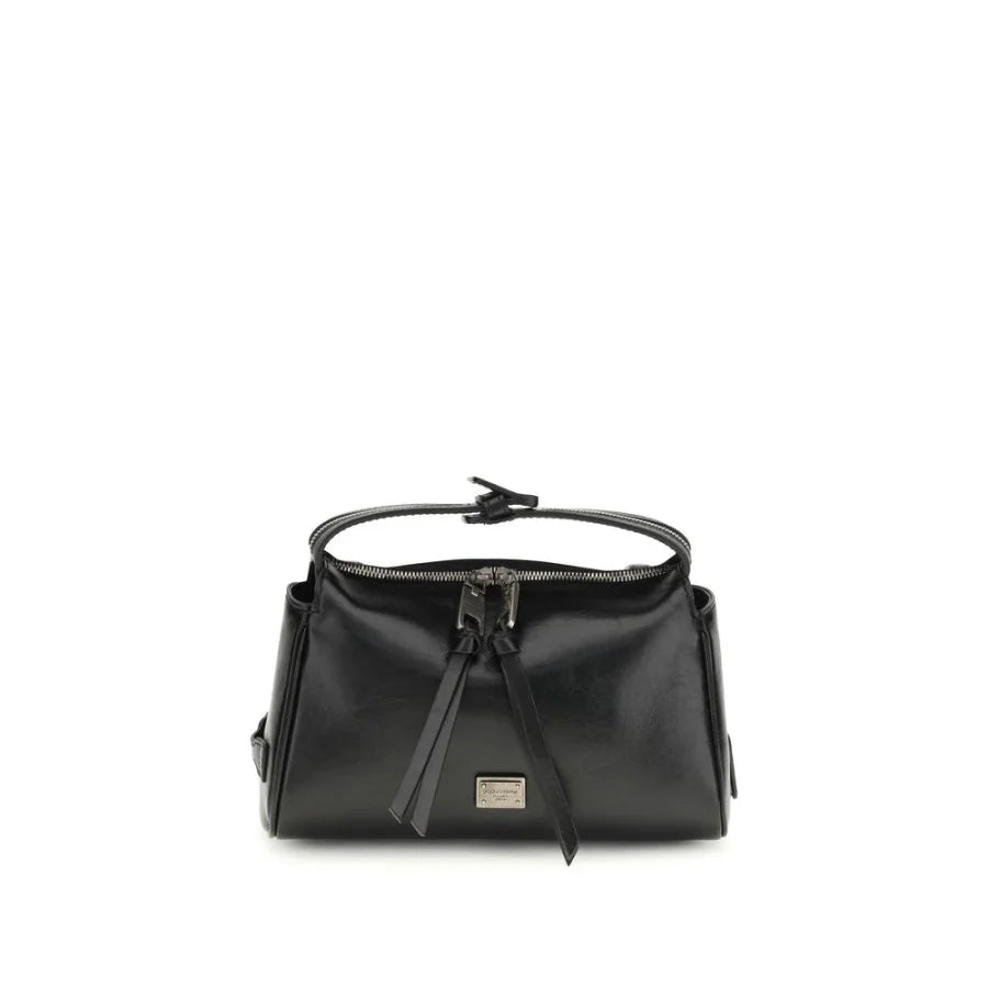 Dolce & Gabbana Black Calf Leather Bos Taurus Shoulder Bag