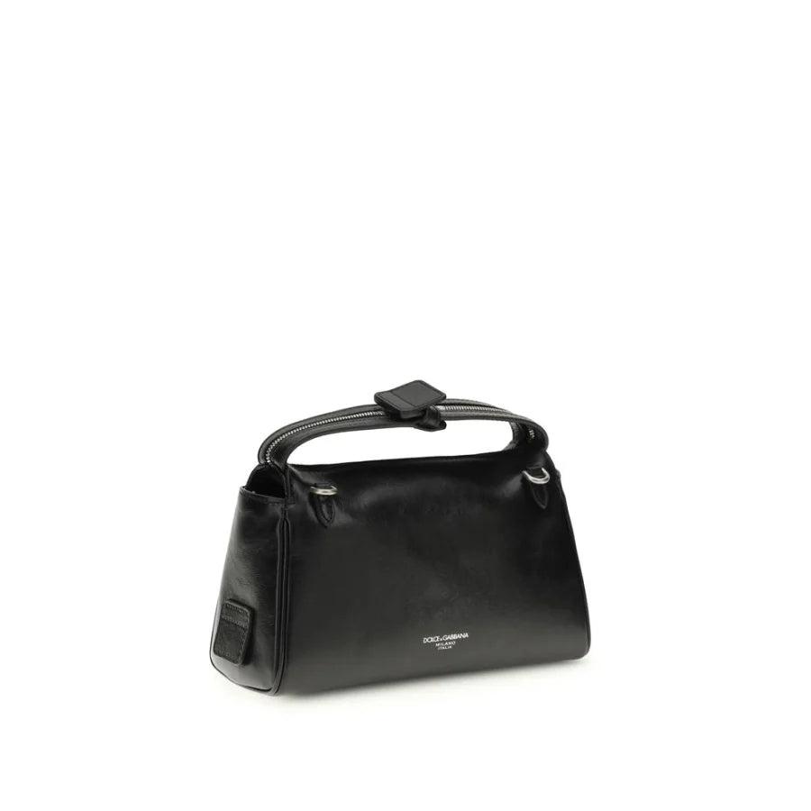 Dolce & Gabbana Black Calf Leather Bos Taurus Shoulder Bag