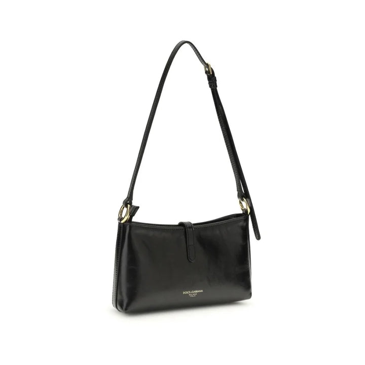 Dolce & Gabbana Black Calf Leather Bos Taurus Shoulder Bag