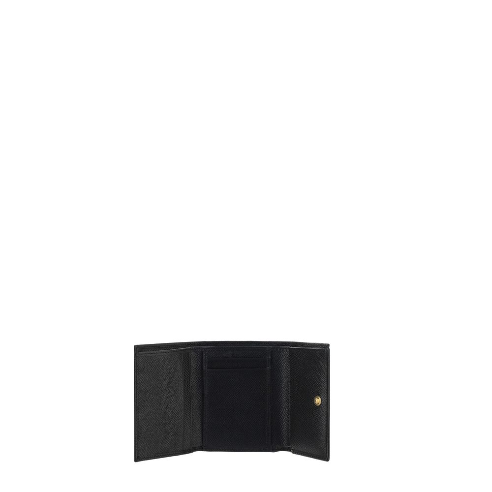 Dolce &amp; Gabbana Black Calf Leather Bos Taurus Wallet