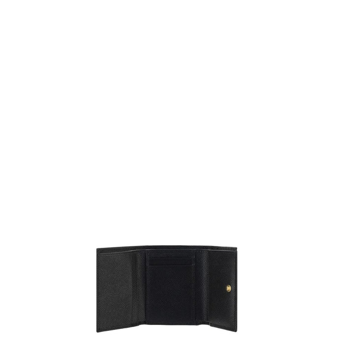 Dolce &amp; Gabbana Black Calf Leather Bos Taurus Wallet