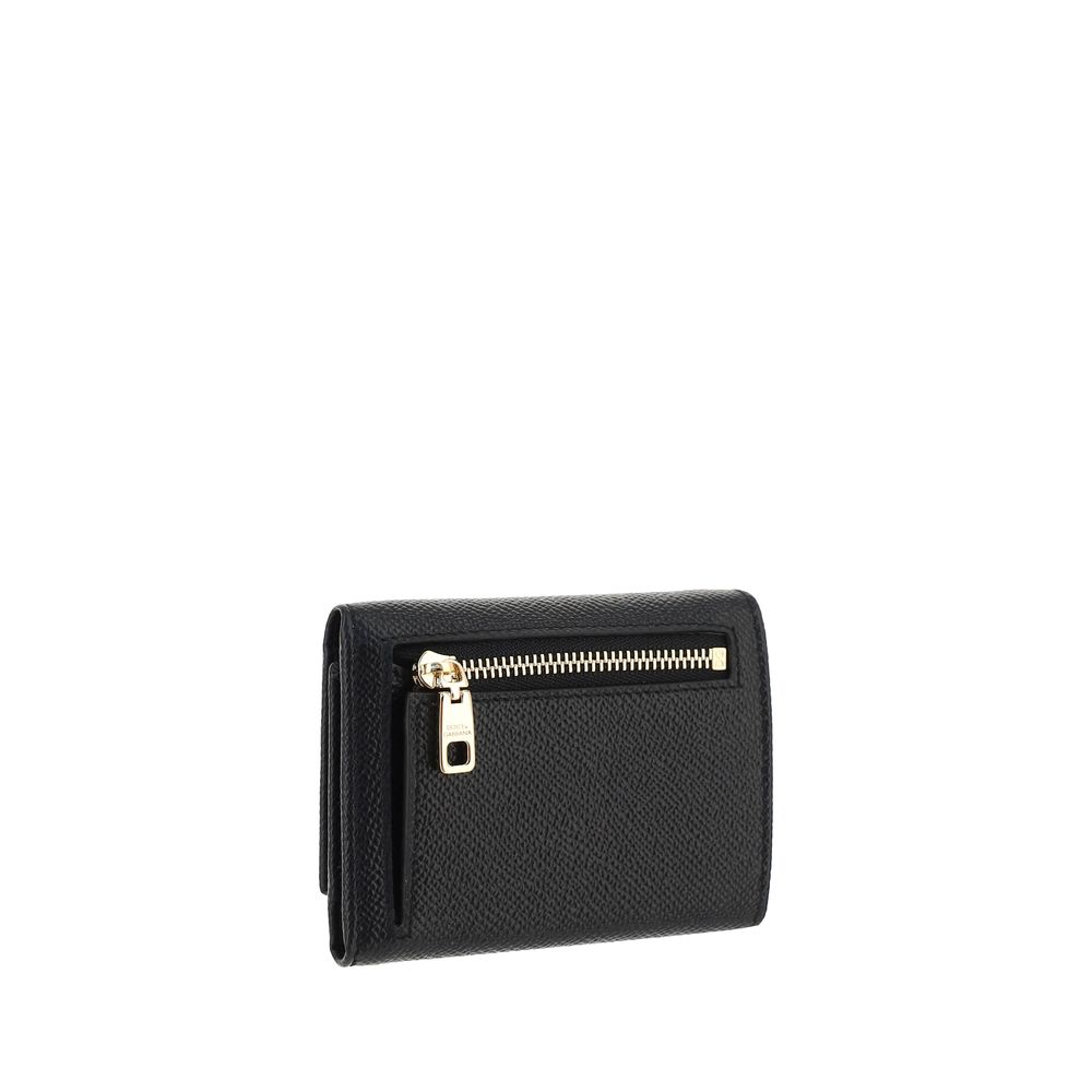 Dolce &amp; Gabbana Black Calf Leather Bos Taurus Wallet