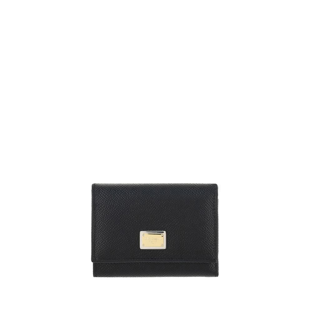 Dolce &amp; Gabbana Black Calf Leather Bos Taurus Wallet