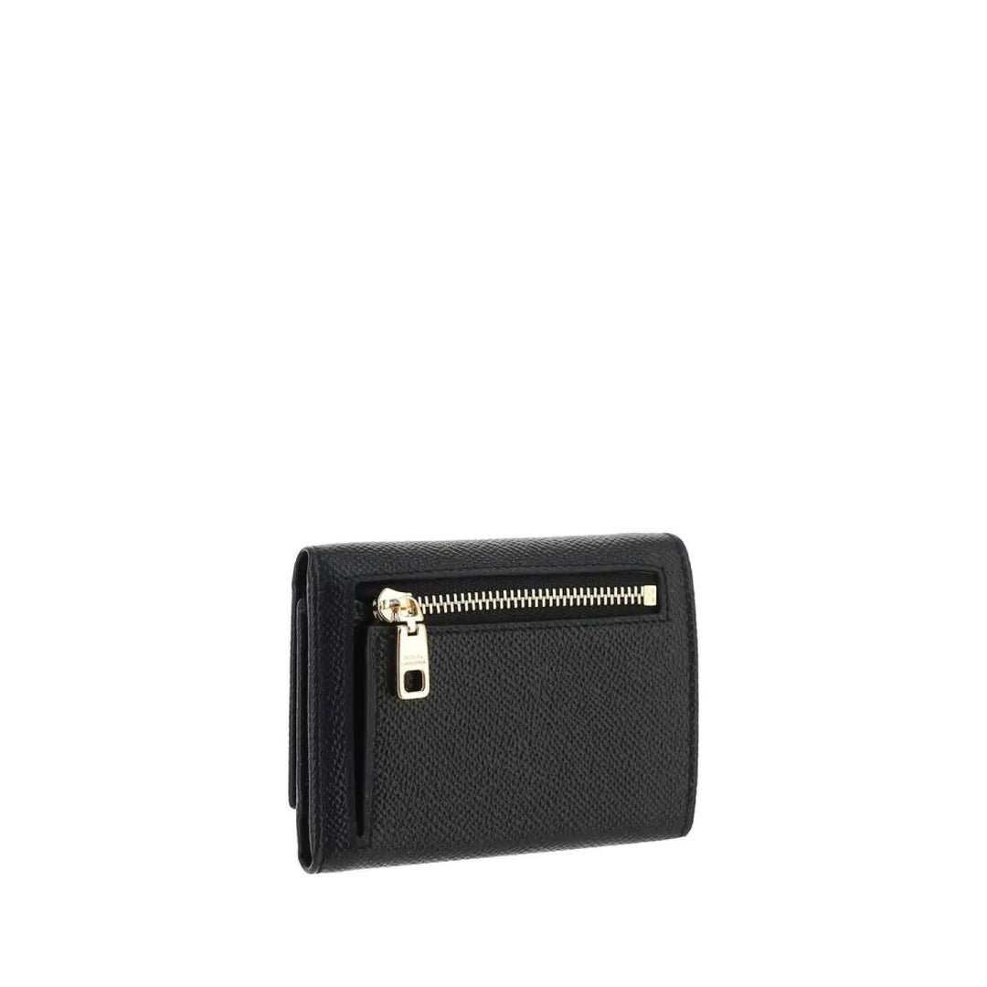 Dolce &amp; Gabbana Black Calf Leather Bos Taurus Wallet