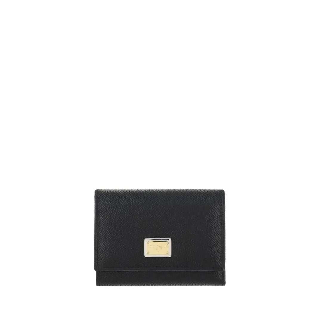 Dolce &amp; Gabbana Black Calf Leather Bos Taurus Wallet
