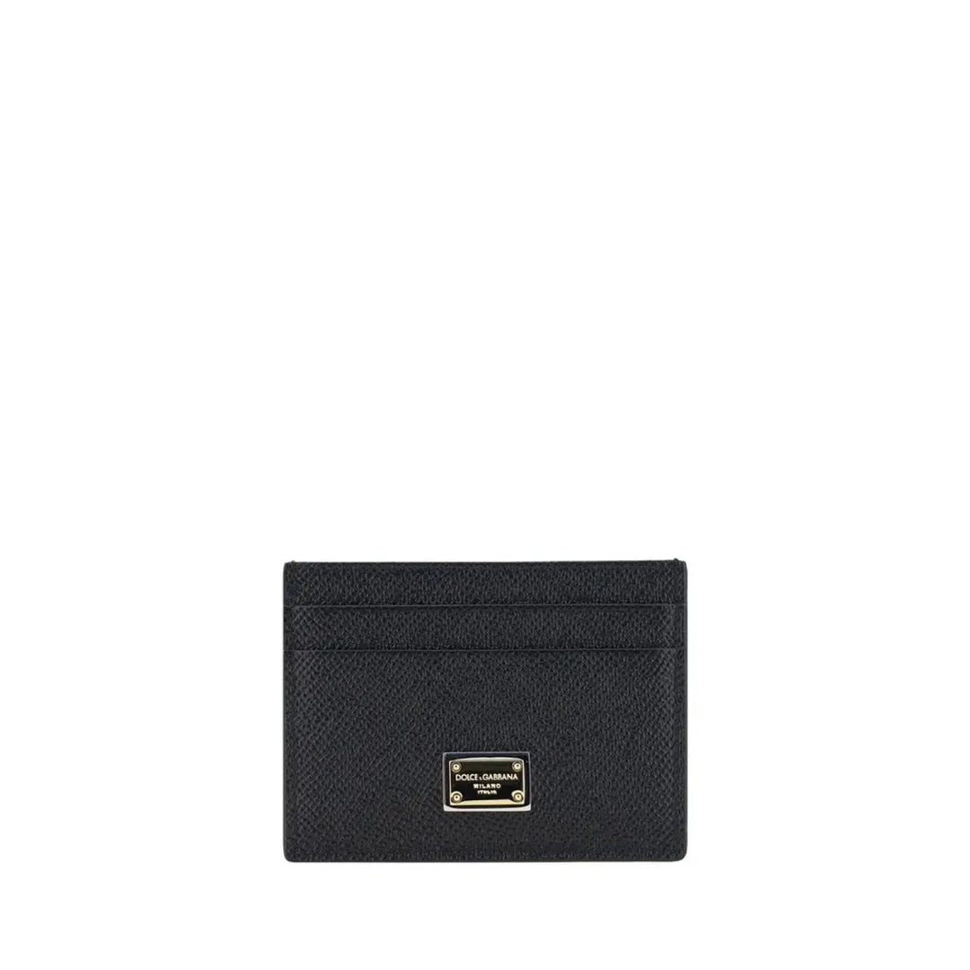 Dolce &amp; Gabbana Black Calf Leather Bos Taurus Wallet