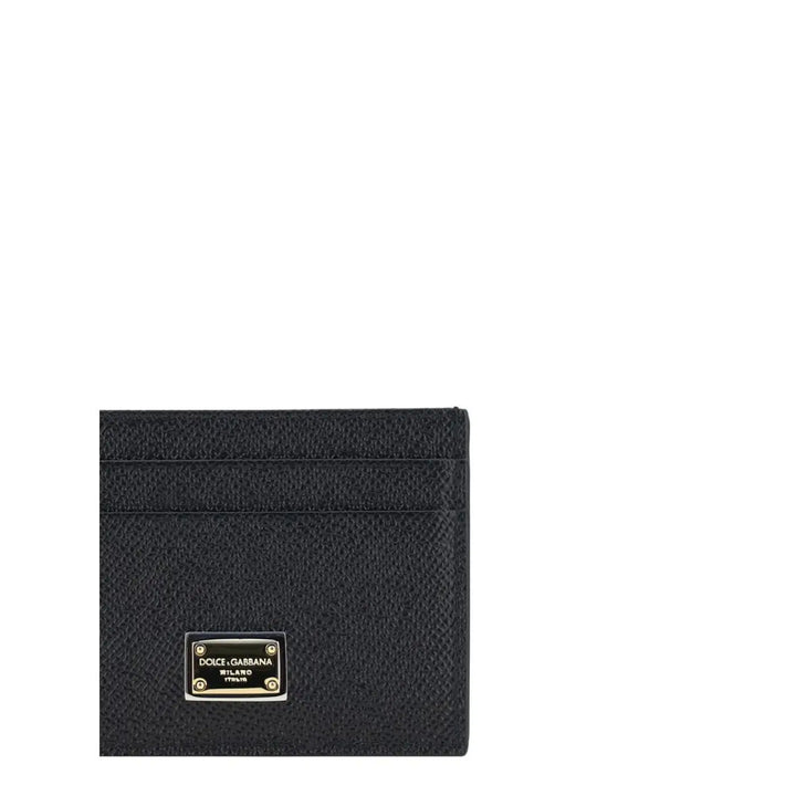Dolce &amp; Gabbana Black Calf Leather Bos Taurus Wallet
