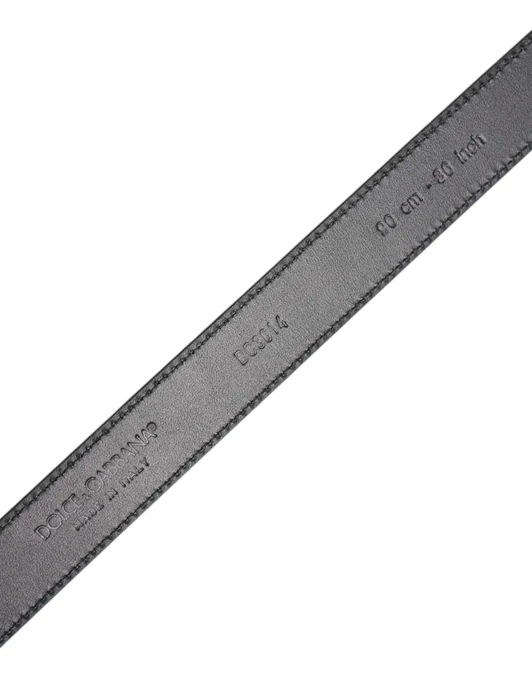 Dolce &amp; Gabbana Black Calf Leather Classic Metal Buckle Belt