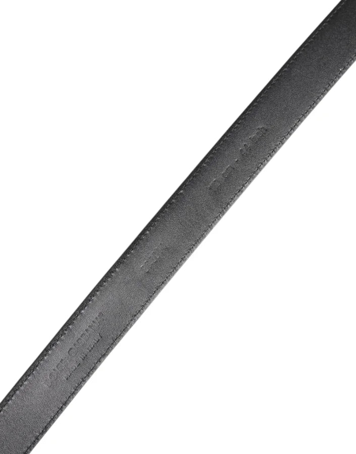 Dolce & Gabbana Black Calf Leather Classic Metal Buckle Belt