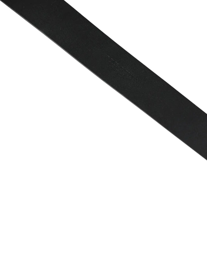 Dolce &amp; Gabbana Black Calf Leather Gold Metal Buckle Belt