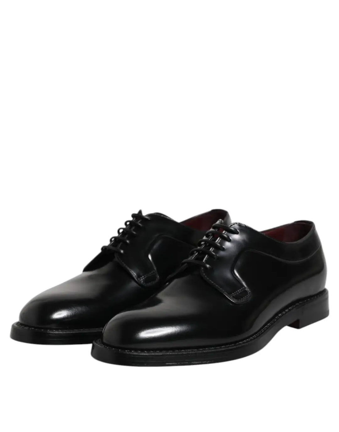 Dolce &amp; Gabbana Black Calf Leather Lace Up Dress Derby Shoes
