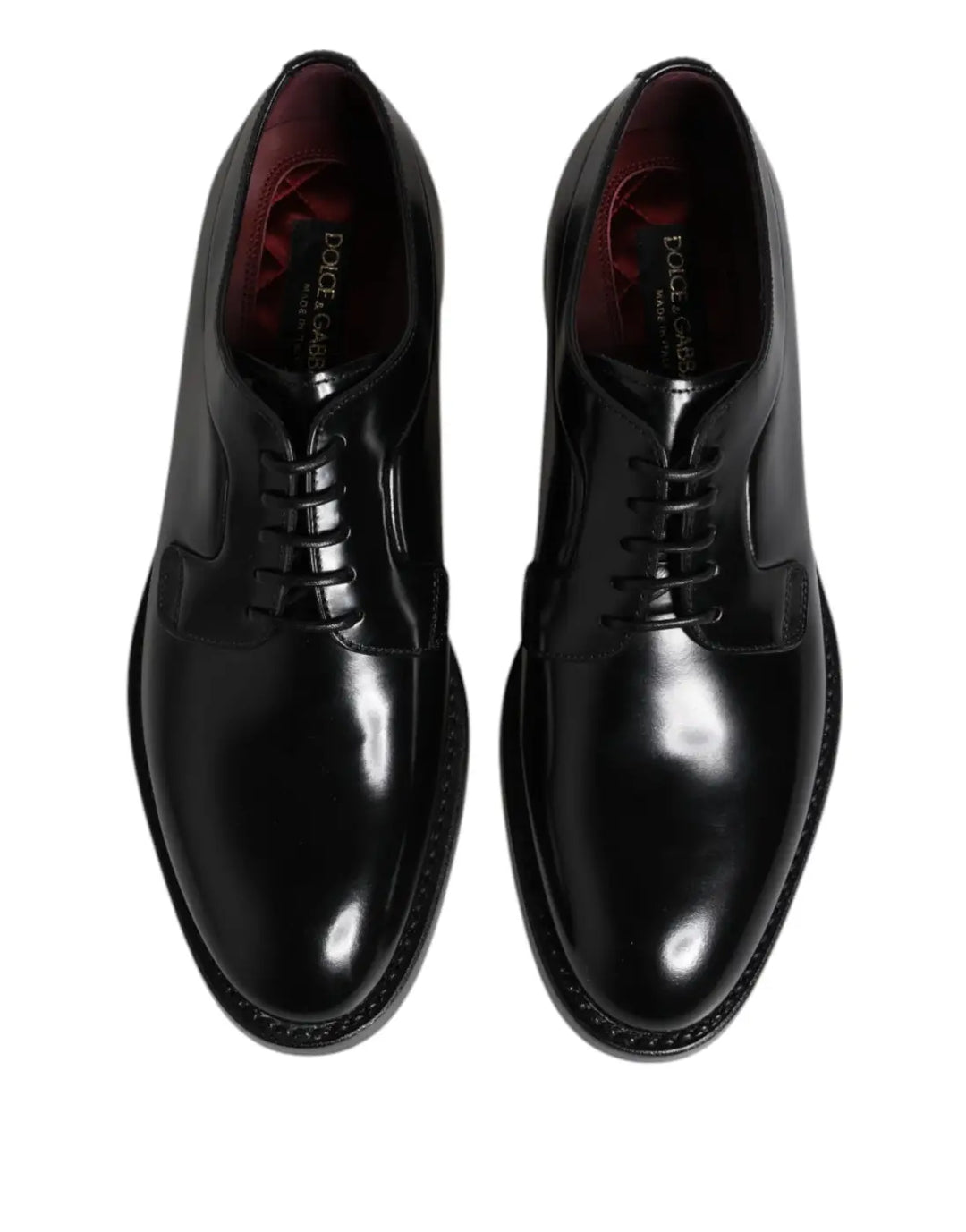 Dolce &amp; Gabbana Black Calf Leather Lace Up Dress Derby Shoes