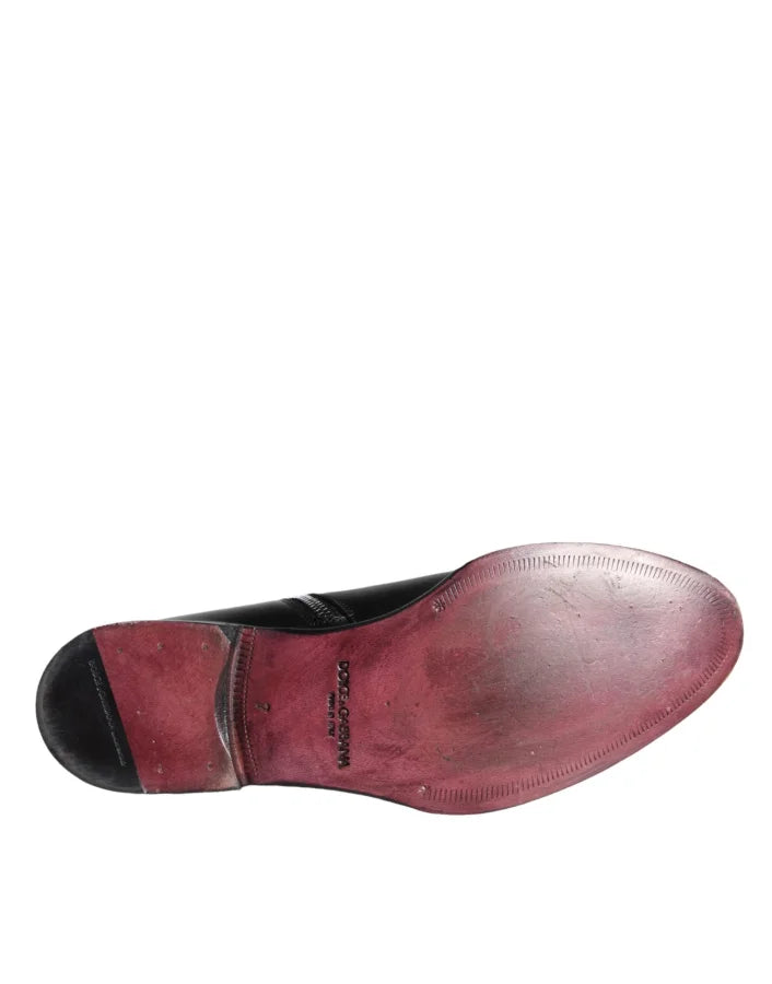 Dolce & Gabbana Black Calf Leather Men Ankle Boots Shoes