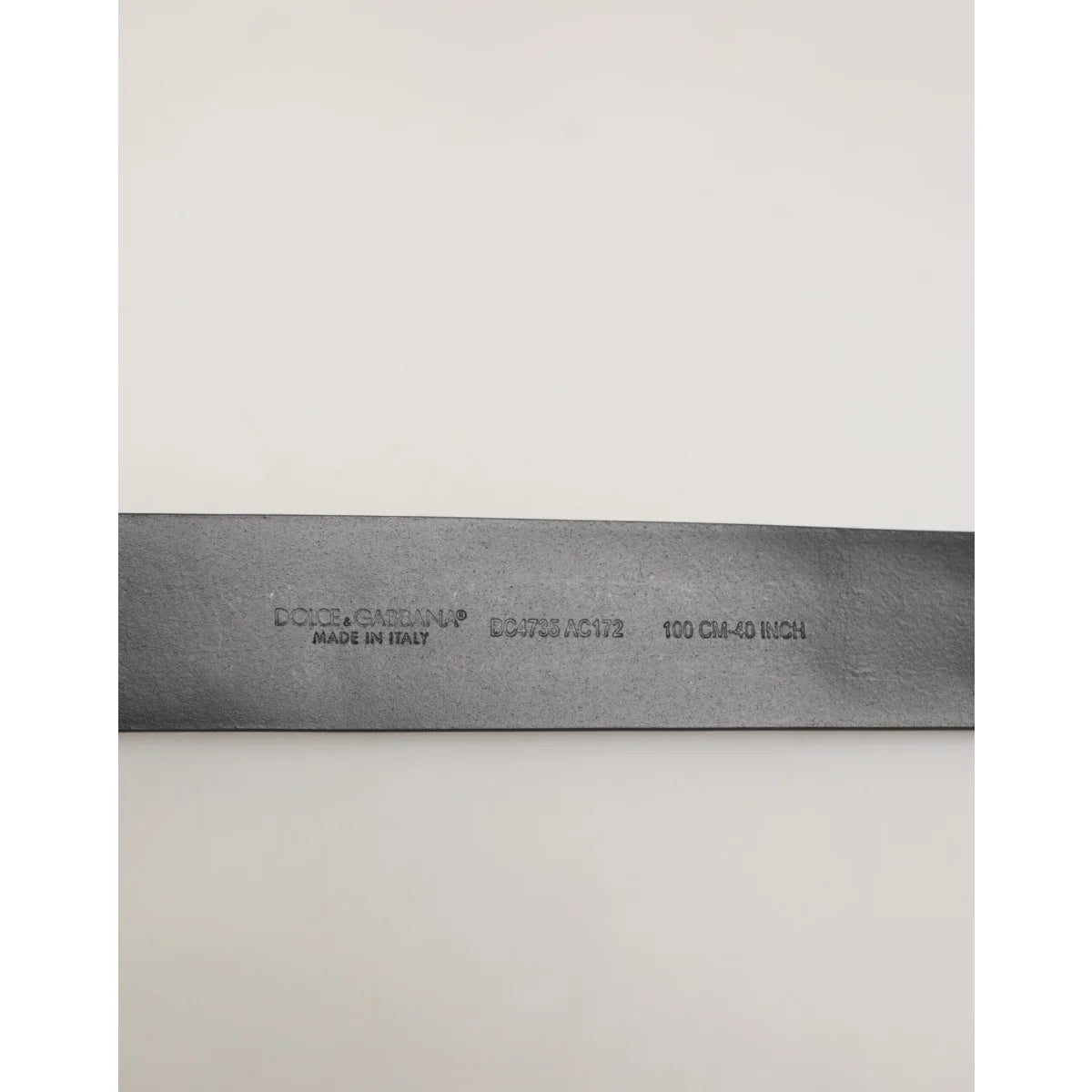 Dolce & Gabbana Black Calf Leather Studded Silver Buckle Belt