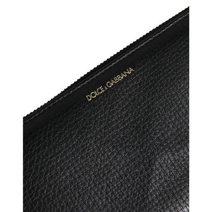 Dolce and Gabbana Black Calfskin Leather Continental Wallet &