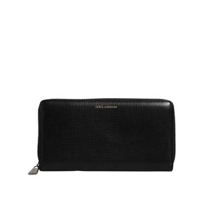 Dolce and Gabbana Black Calfskin Leather Continental Wallet &