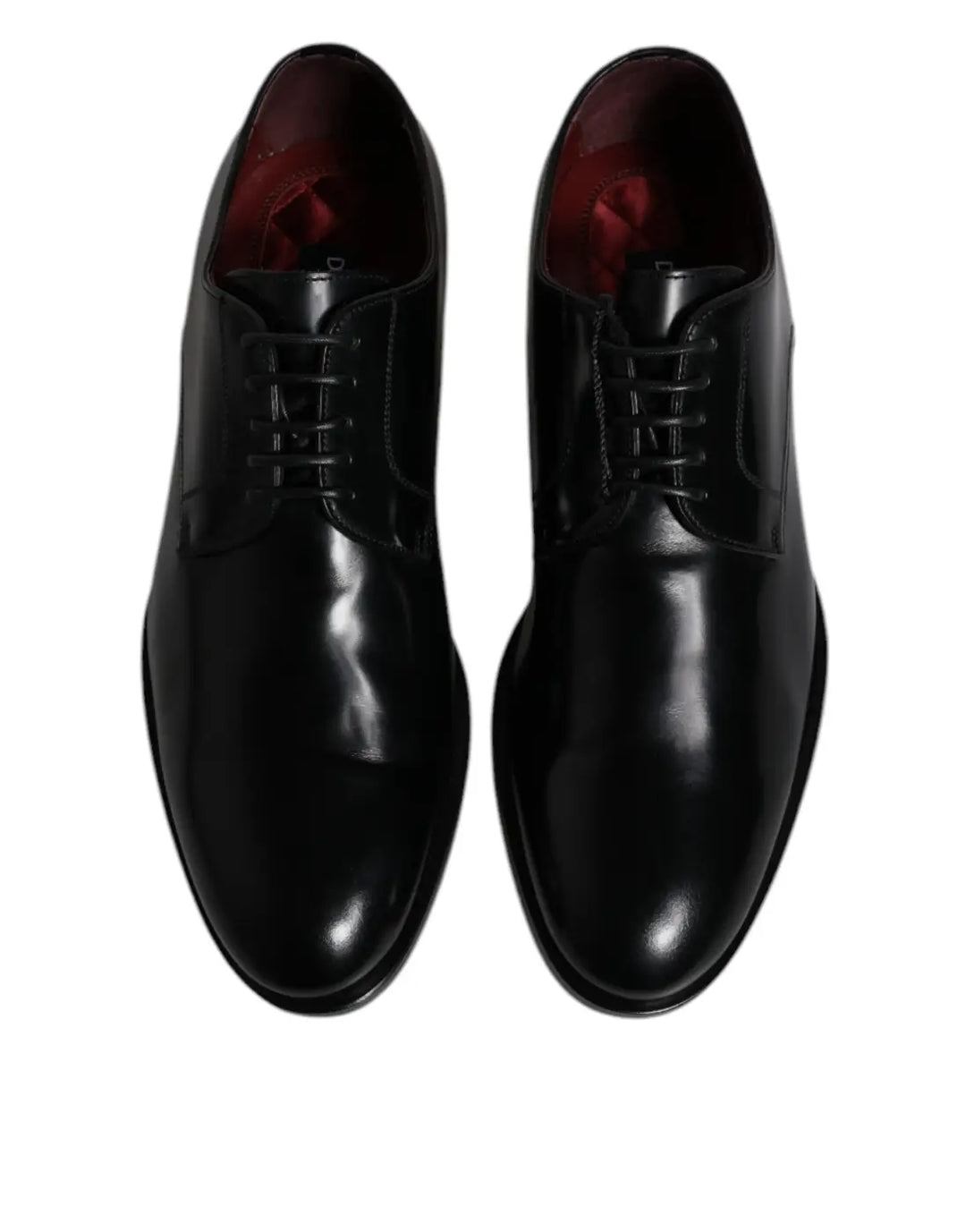Dolce &amp; Gabbana Black Calfskin Leather Derby Lace Up Formal Dress Shoes