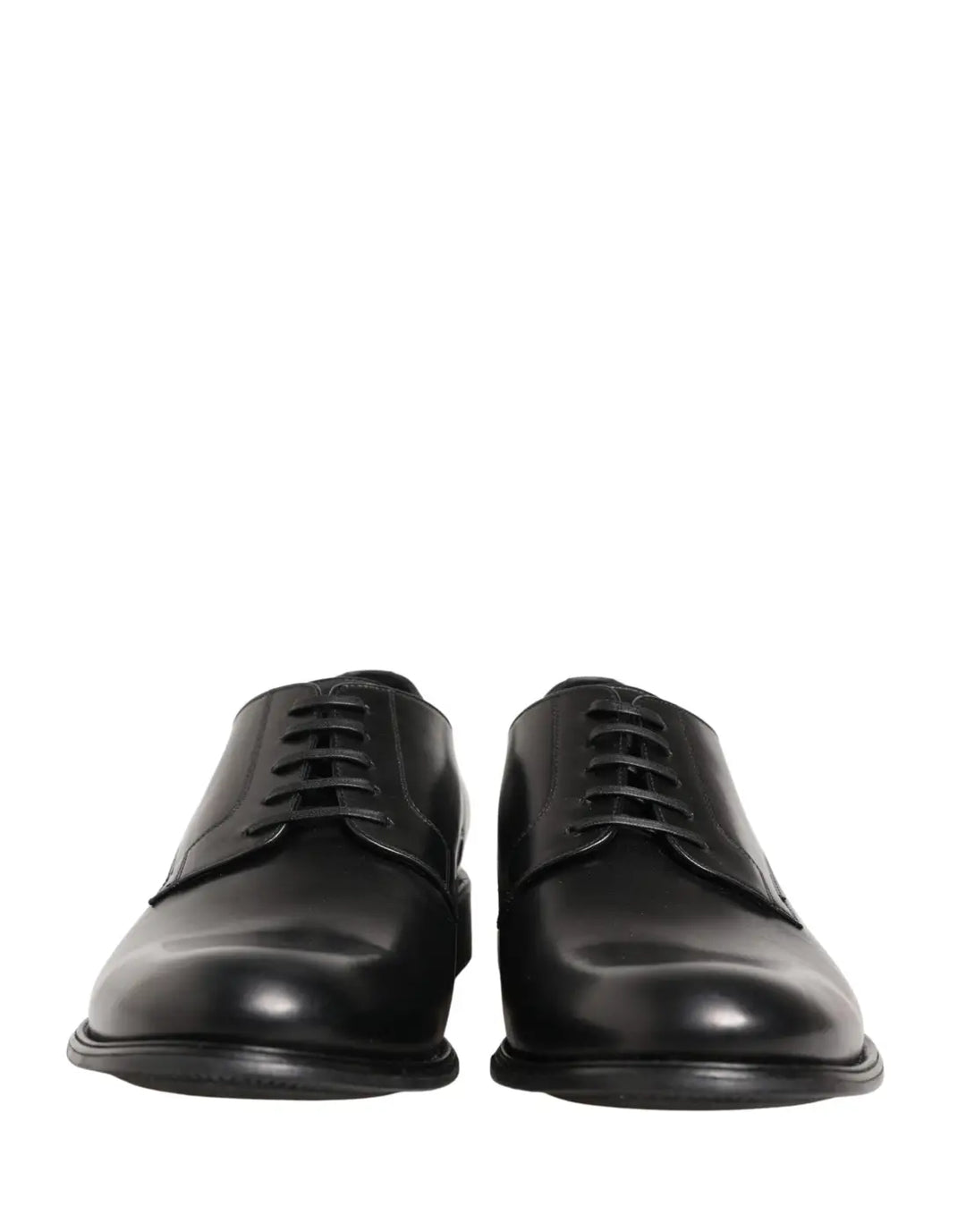 Dolce &amp; Gabbana Black Calfskin Leather Derby Men Dress Shoes