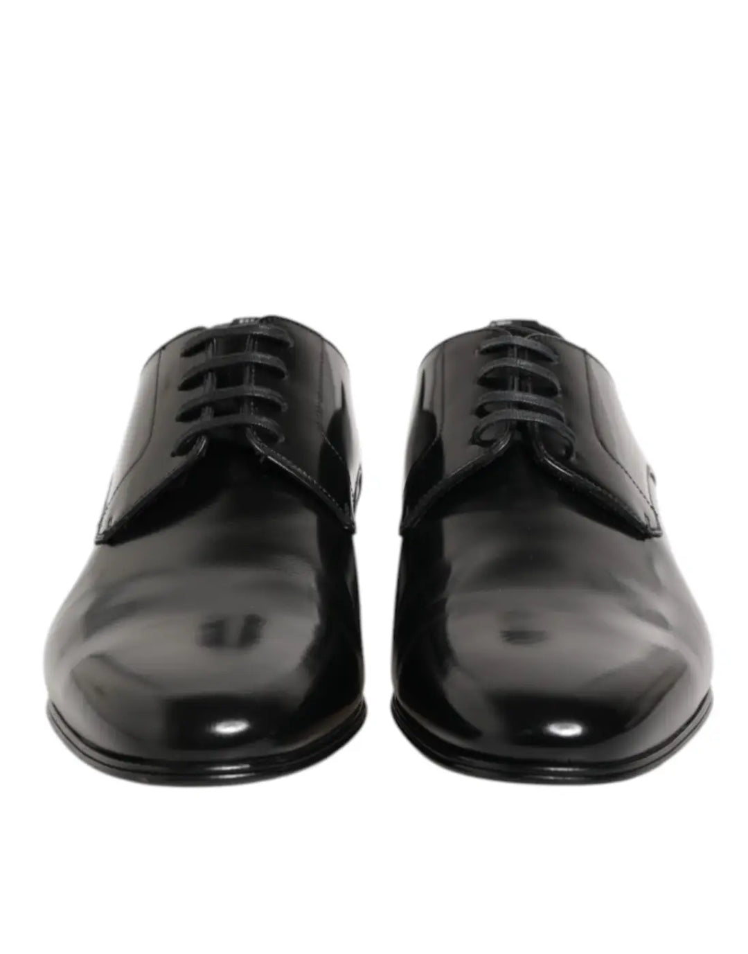 Dolce &amp; Gabbana Black Calfskin Leather Derby Men Dress Shoes