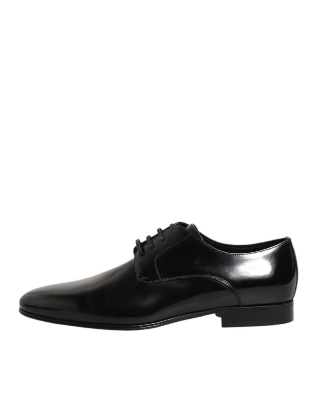 Dolce &amp; Gabbana Black Calfskin Leather Derby Men Dress Shoes