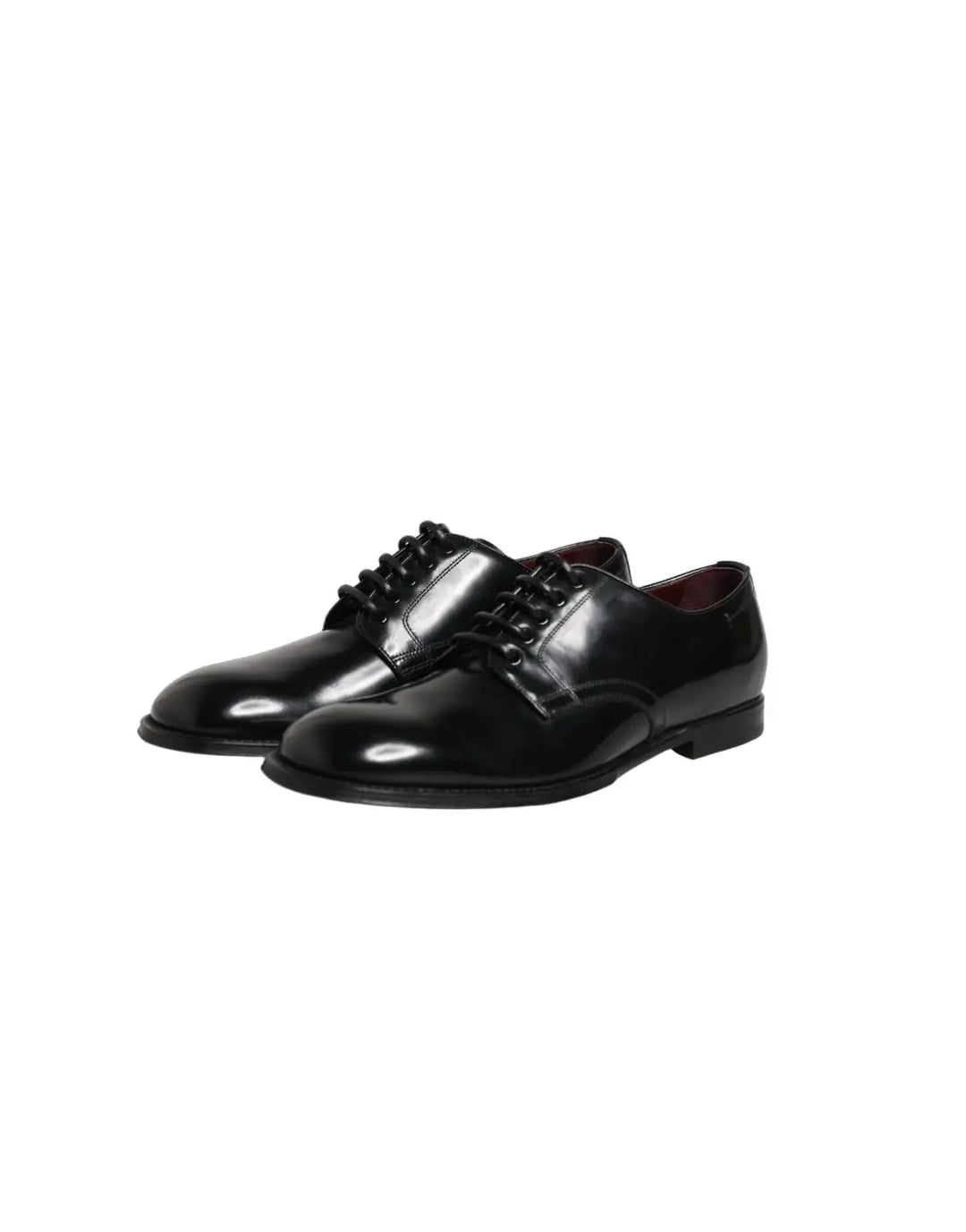 Dolce &amp; Gabbana Black Calfskin Leather Derby Men Dress Shoes