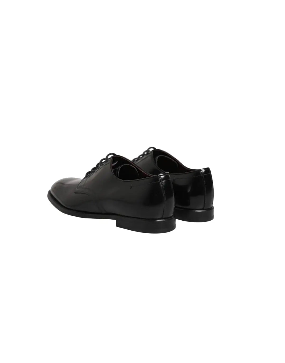 Dolce &amp; Gabbana Black Calfskin Leather Derby Men Dress Shoes
