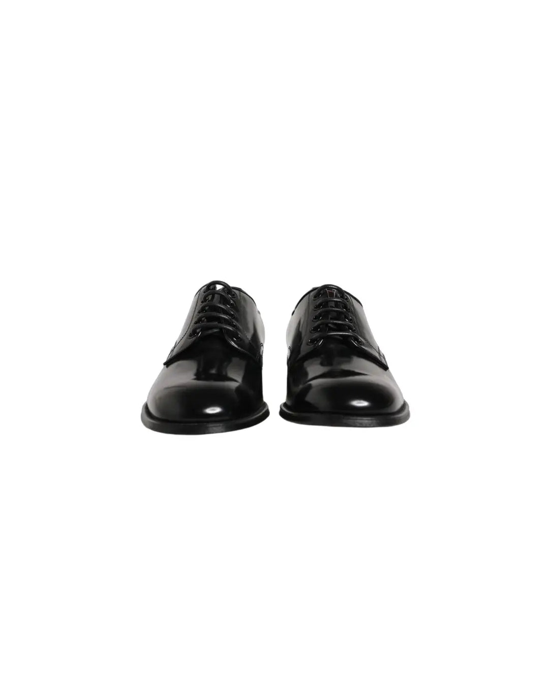 Dolce &amp; Gabbana Black Calfskin Leather Derby Men Dress Shoes