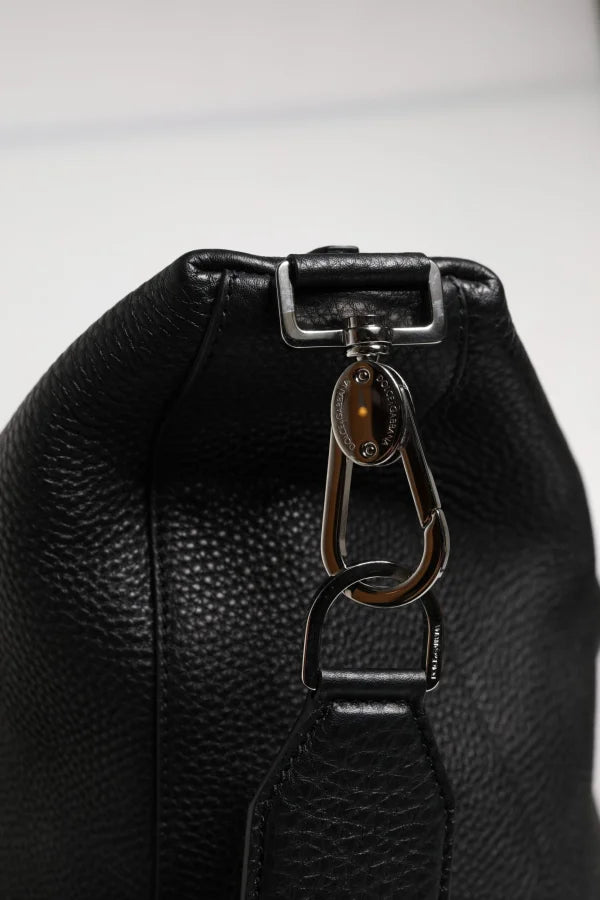 Dolce & Gabbana Black Calfskin Leather Hand Shoulder Duffle Bag