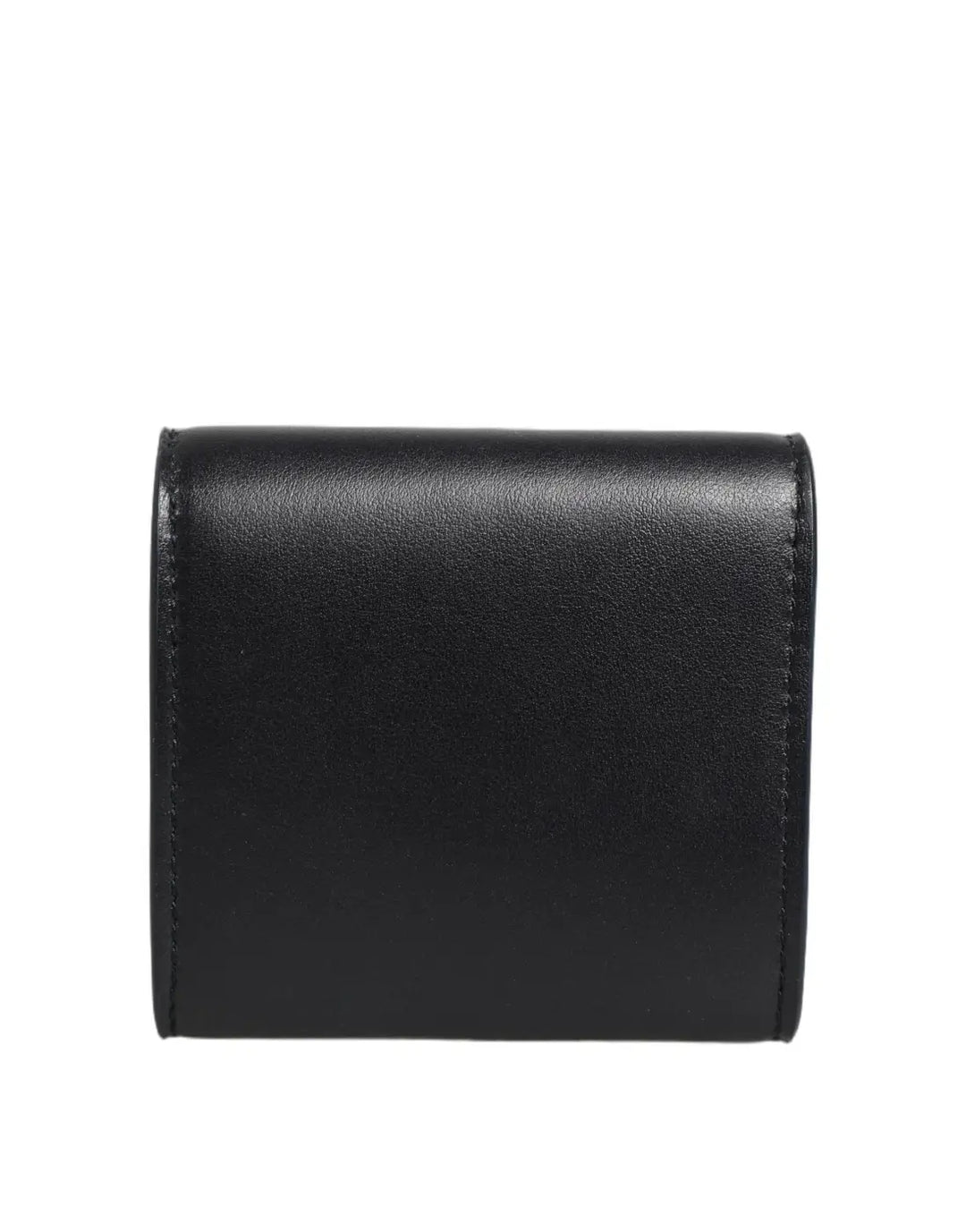 Dolce &amp; Gabbana Black Calfskin Leather Logo Print Bifold CoinPurse Wallet