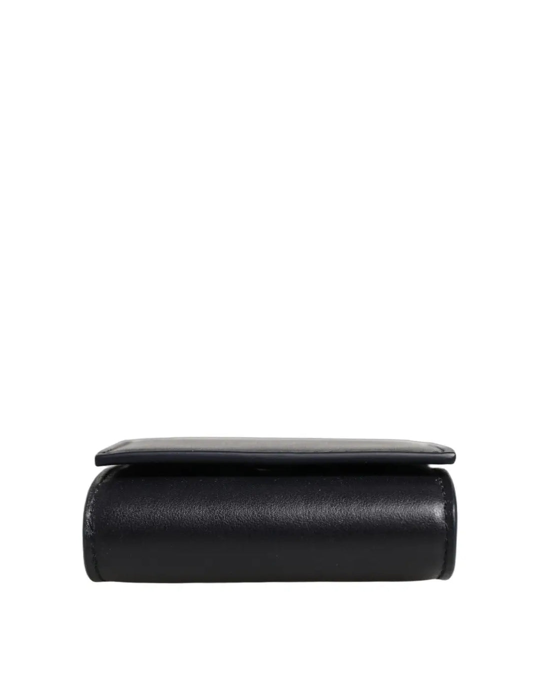 Dolce &amp; Gabbana Black Calfskin Leather Logo Print Bifold CoinPurse Wallet