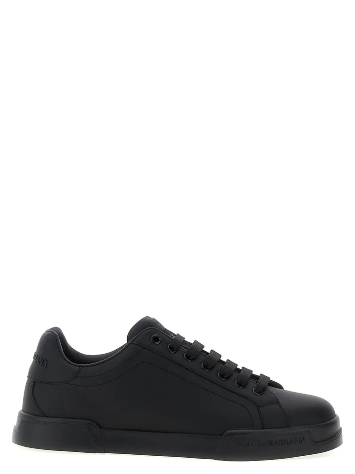Dolce &amp; Gabbana Black Calfskin Low Top Sneakers