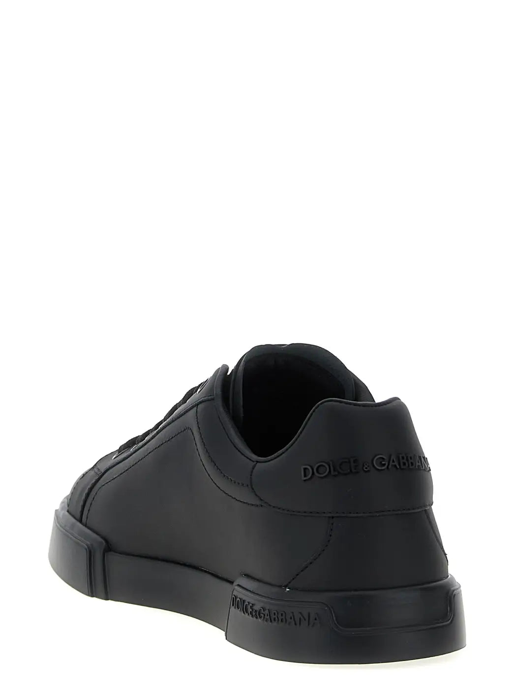 Dolce &amp; Gabbana Black Calfskin Low Top Sneakers
