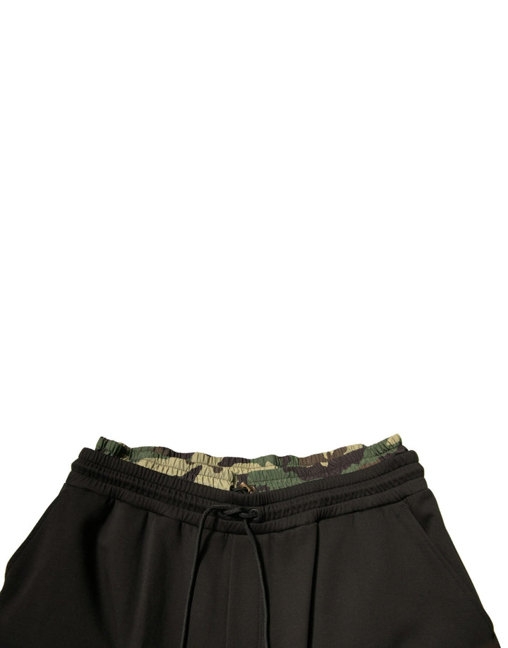 Dolce &amp; Gabbana Black Camouflage Cotton Jogger Cargo Pants