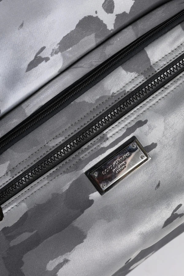 Dolce & Gabbana Black Camouflage Shoulder Strap Logo Plaque Bag