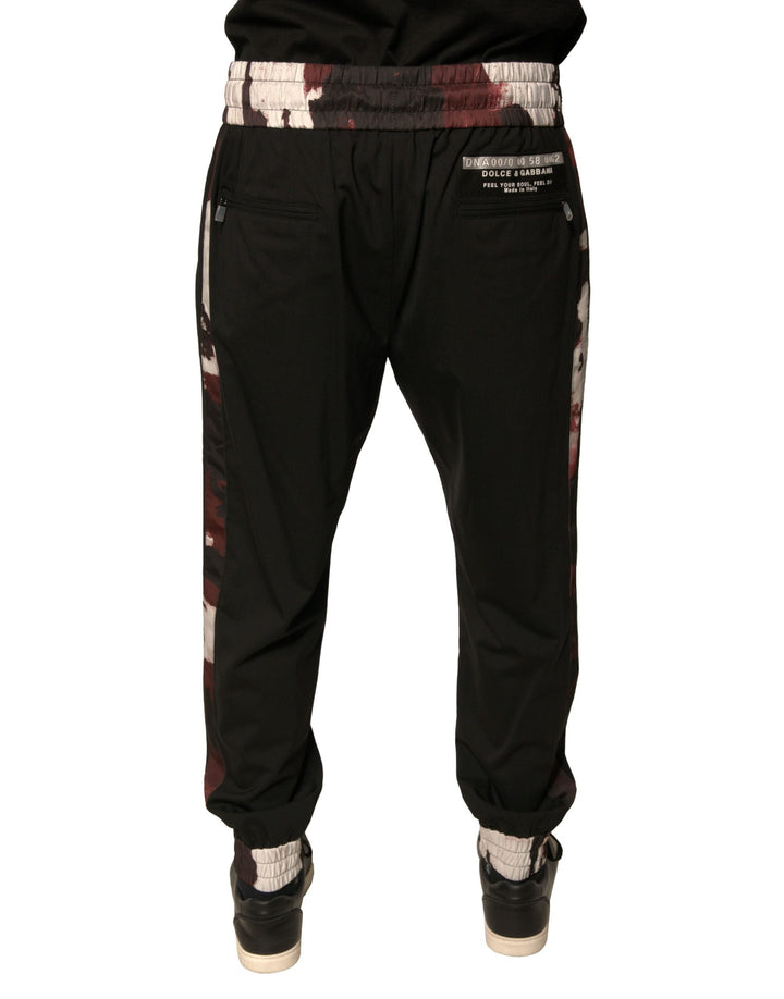 Dolce &amp; Gabbana Black Camouflage Wool Jogger Sweatpants Pants