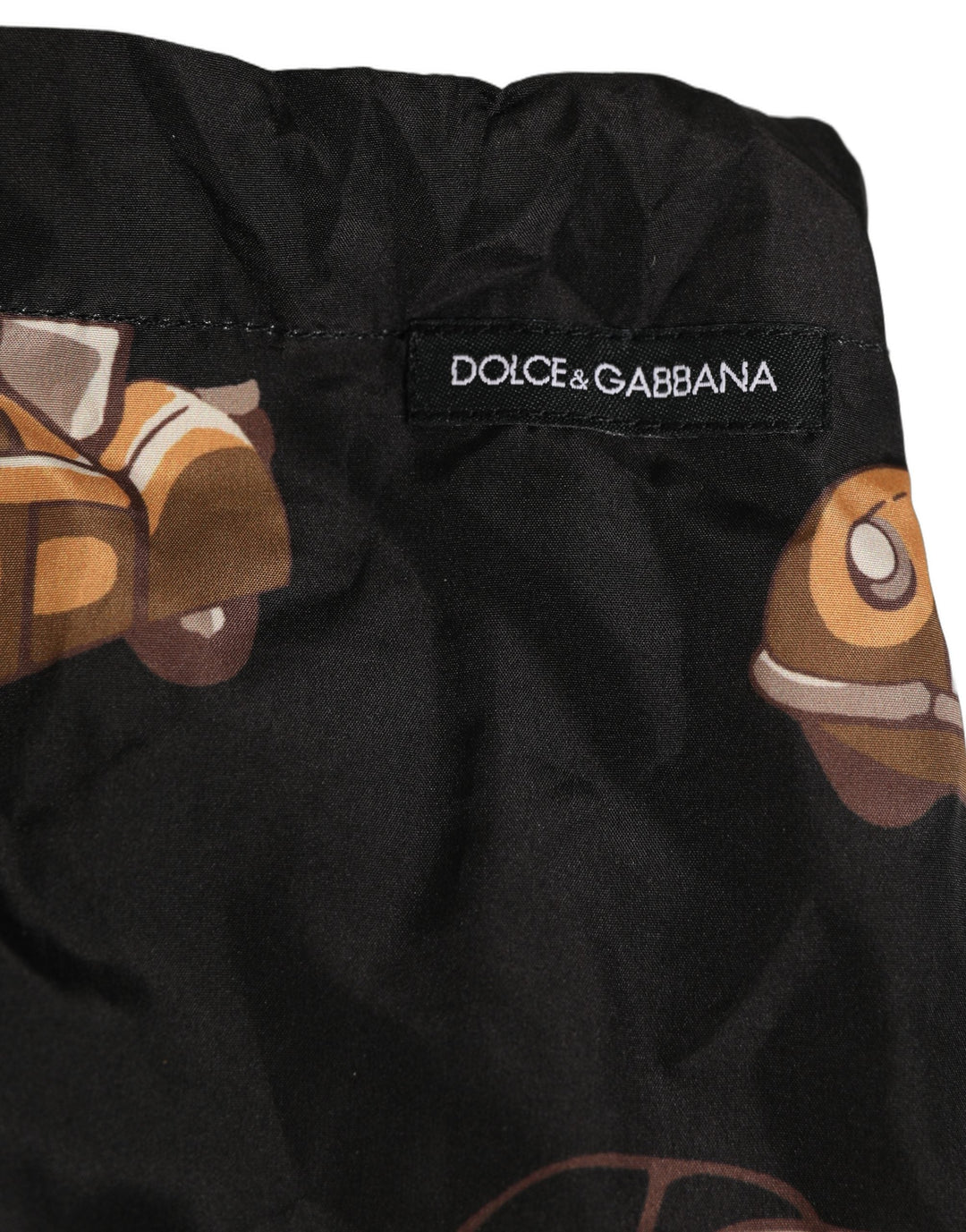 Dolce &amp; Gabbana Black Car Print Swim Trunk Beachwear Swimwear